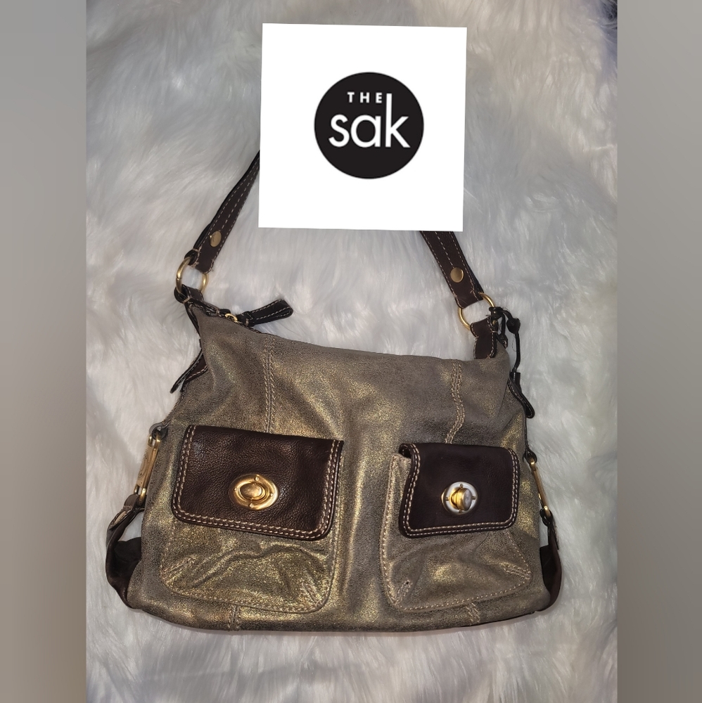 The Sax leather Metalic shoulder Bag